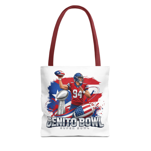 Patriotic Football Tote Bag — 'Benito Bowl' Super Bowl Design