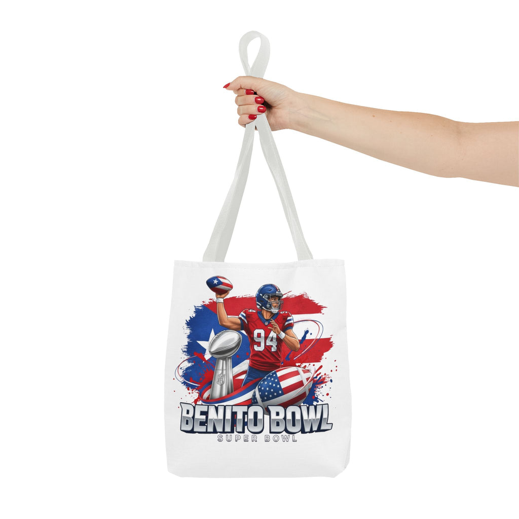 Patriotic Football Tote Bag — 'Benito Bowl' Super Bowl Design