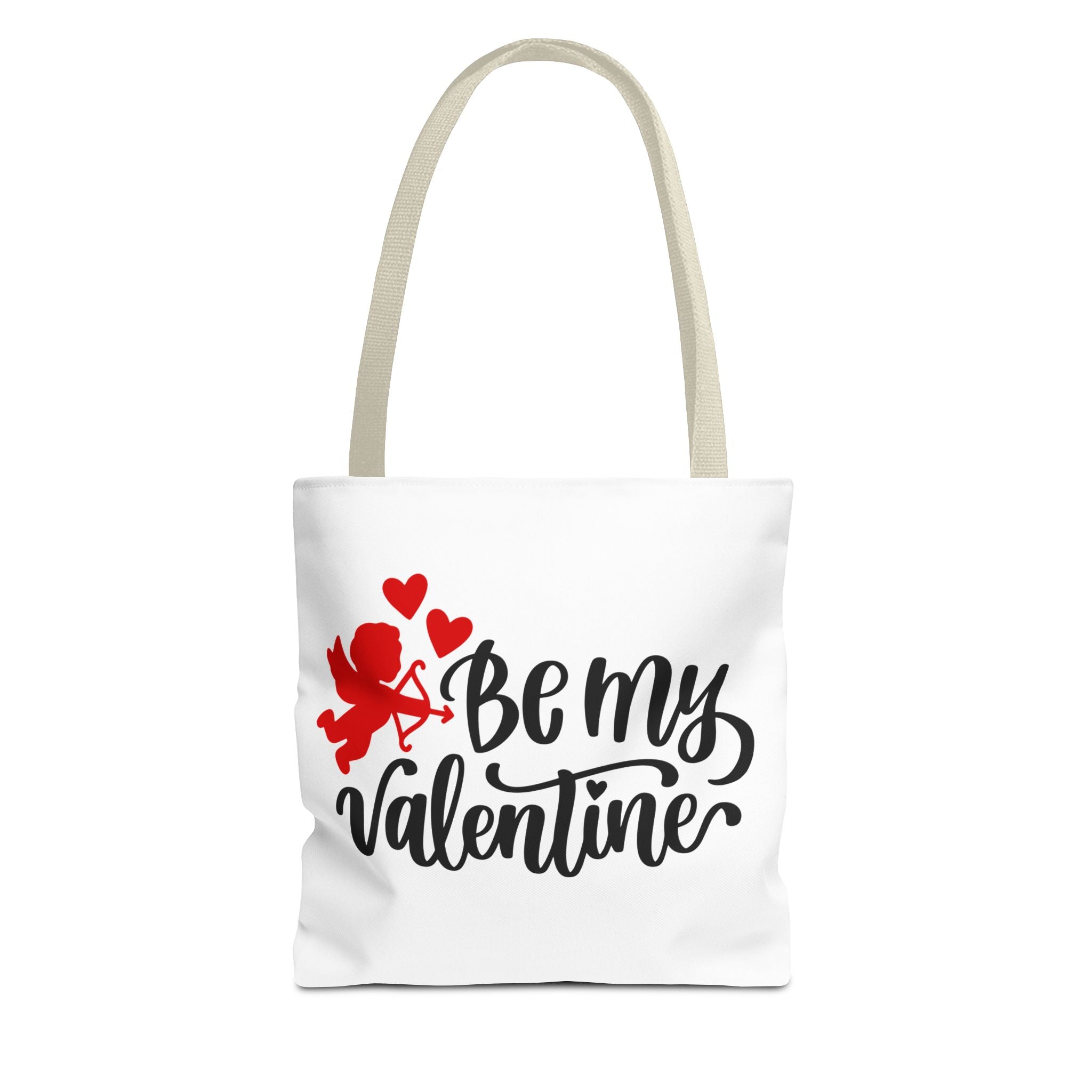 Valentine Tote Bag — "Be My Valentine" Cupid Canvas Shopper