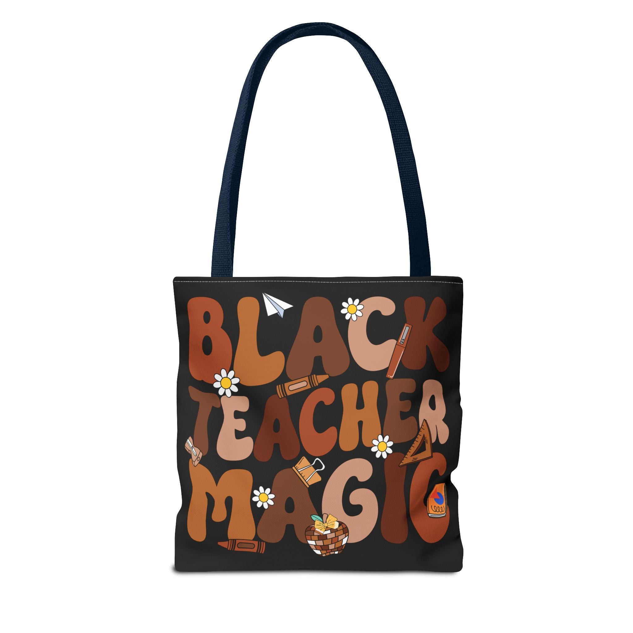 Tote — "Black Teacher Magic" Floral Retro Pattern Tote Bag