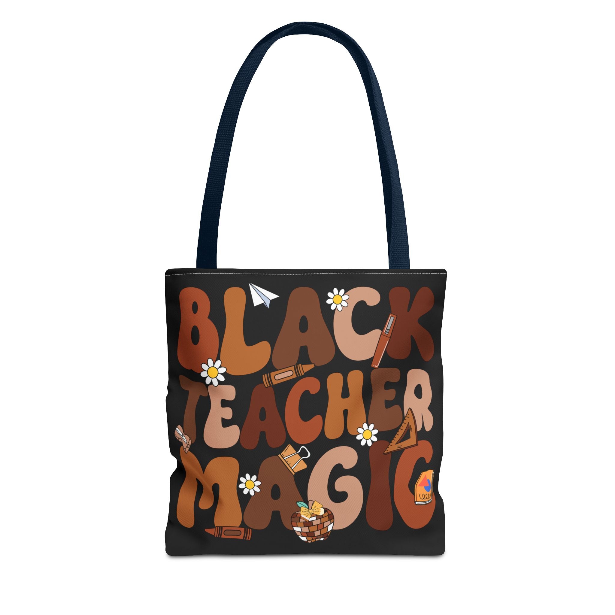 Tote — "Black Teacher Magic" Floral Retro Pattern Tote Bag
