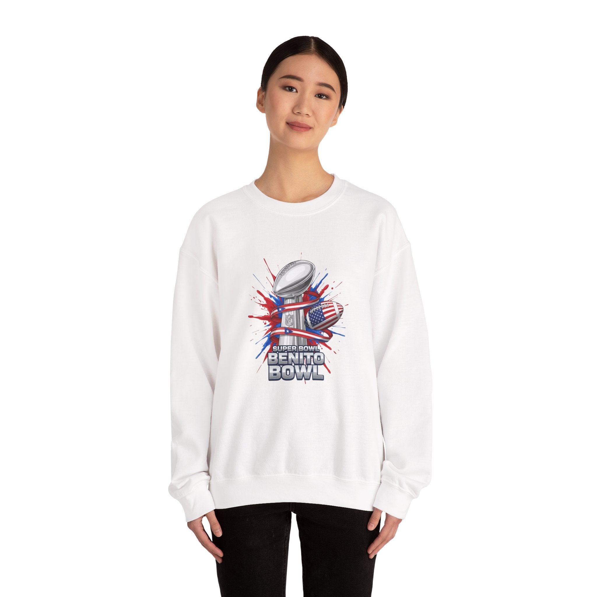Crewneck Sweatshirt — Retro Benito Bowl Graphic (Japanese Food Lover Gift)