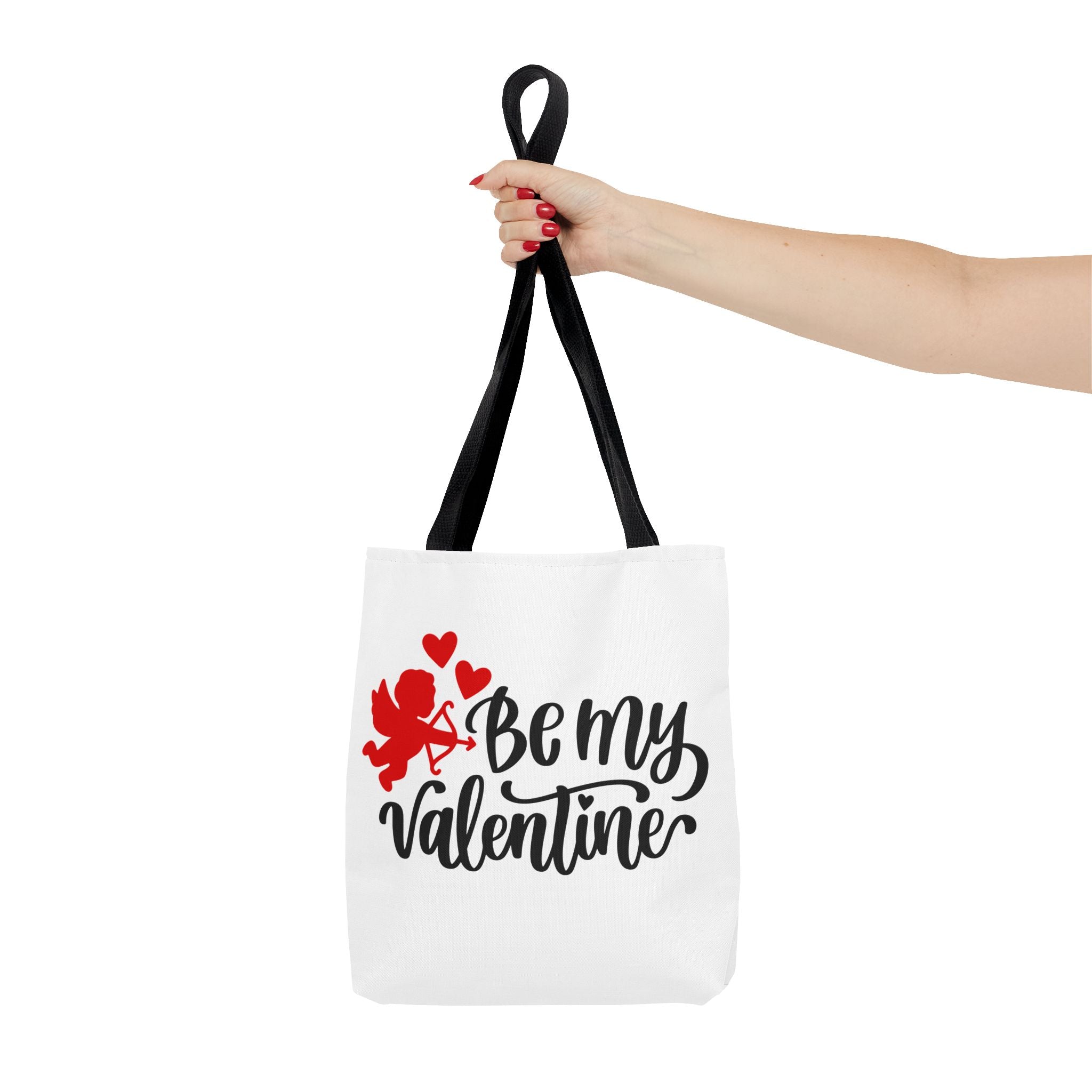 Valentine Tote Bag — "Be My Valentine" Cupid Canvas Shopper