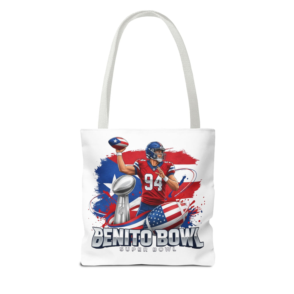 Patriotic Football Tote Bag — 'Benito Bowl' Super Bowl Design