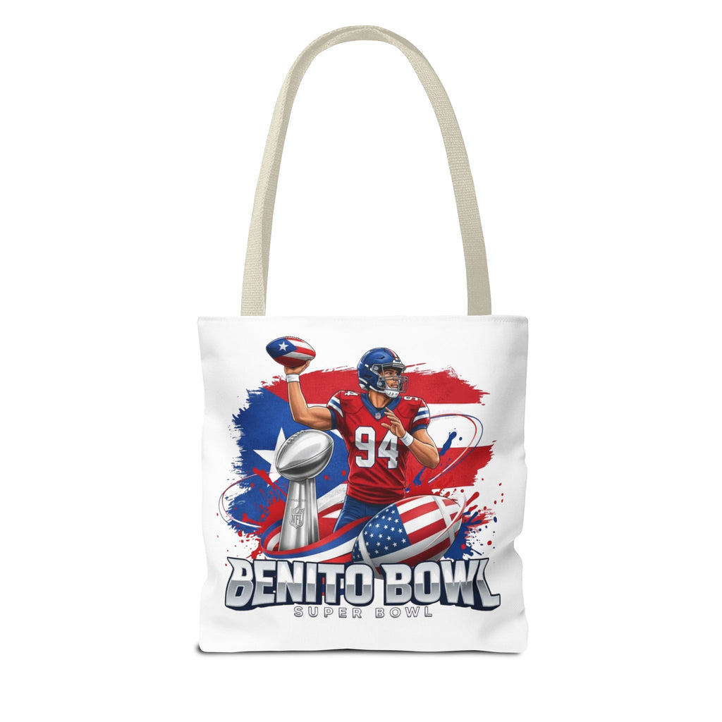 Patriotic Football Tote Bag — 'Benito Bowl' Super Bowl Design