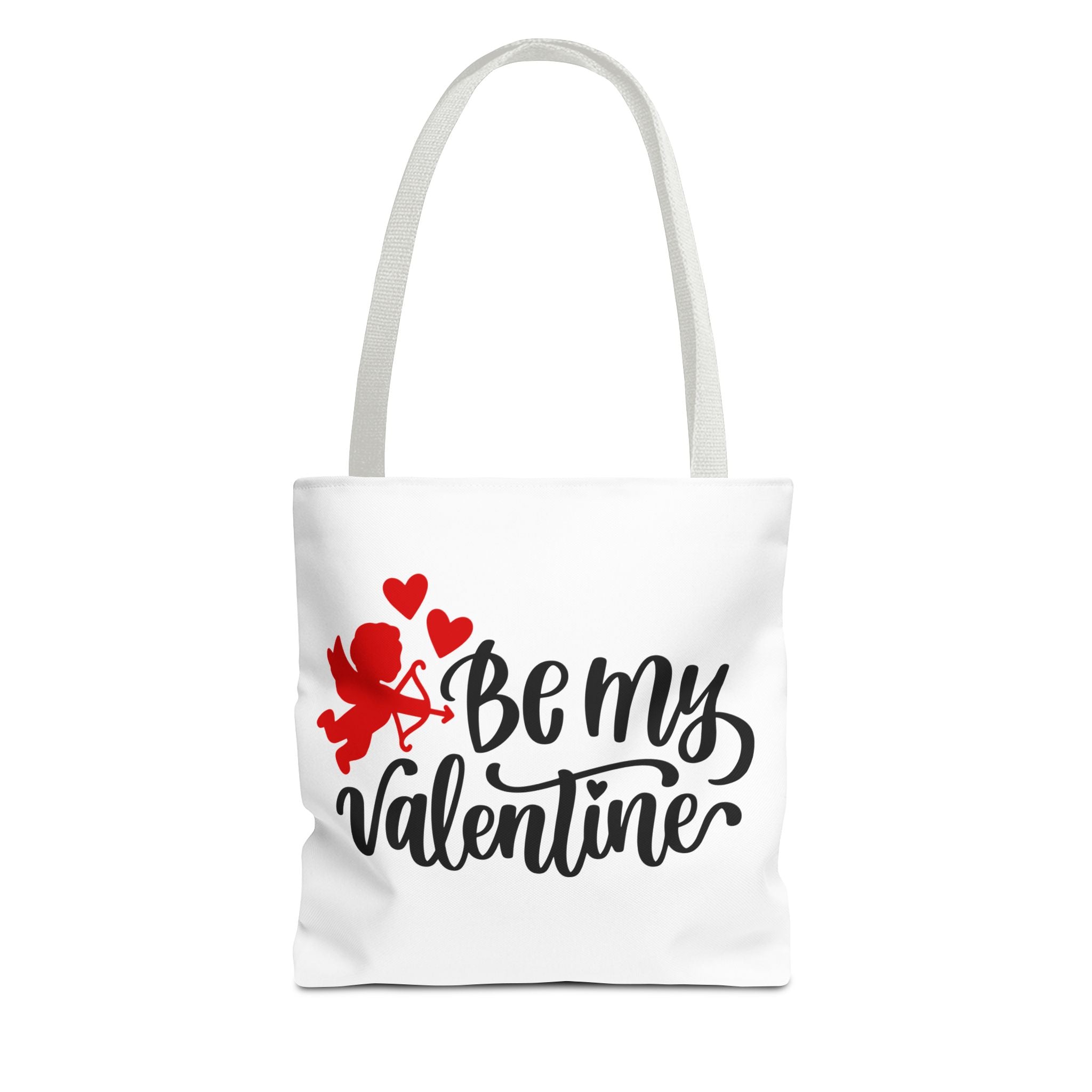 Valentine Tote Bag — "Be My Valentine" Cupid Canvas Shopper